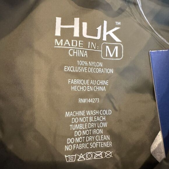 HUK Shacket Mens M Tarpon Quilt Snap Button Jacket Shirt Green Nylon NEW - Picture 5 of 6